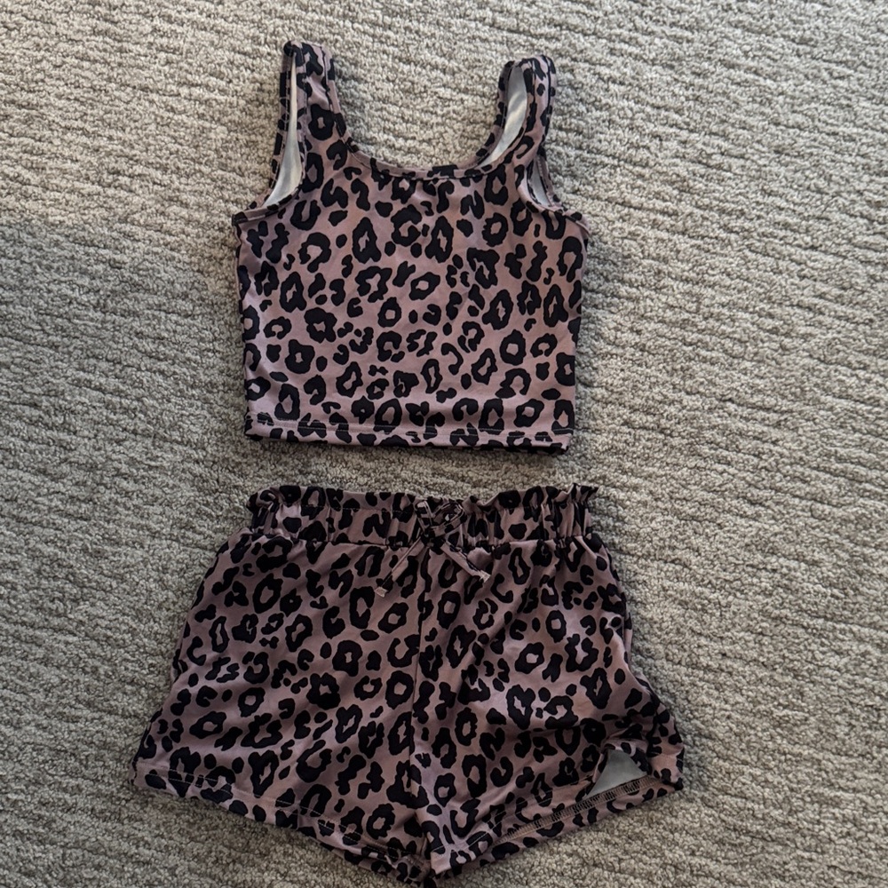 SHEIN Leopard Print Kids Set - Brown and Black